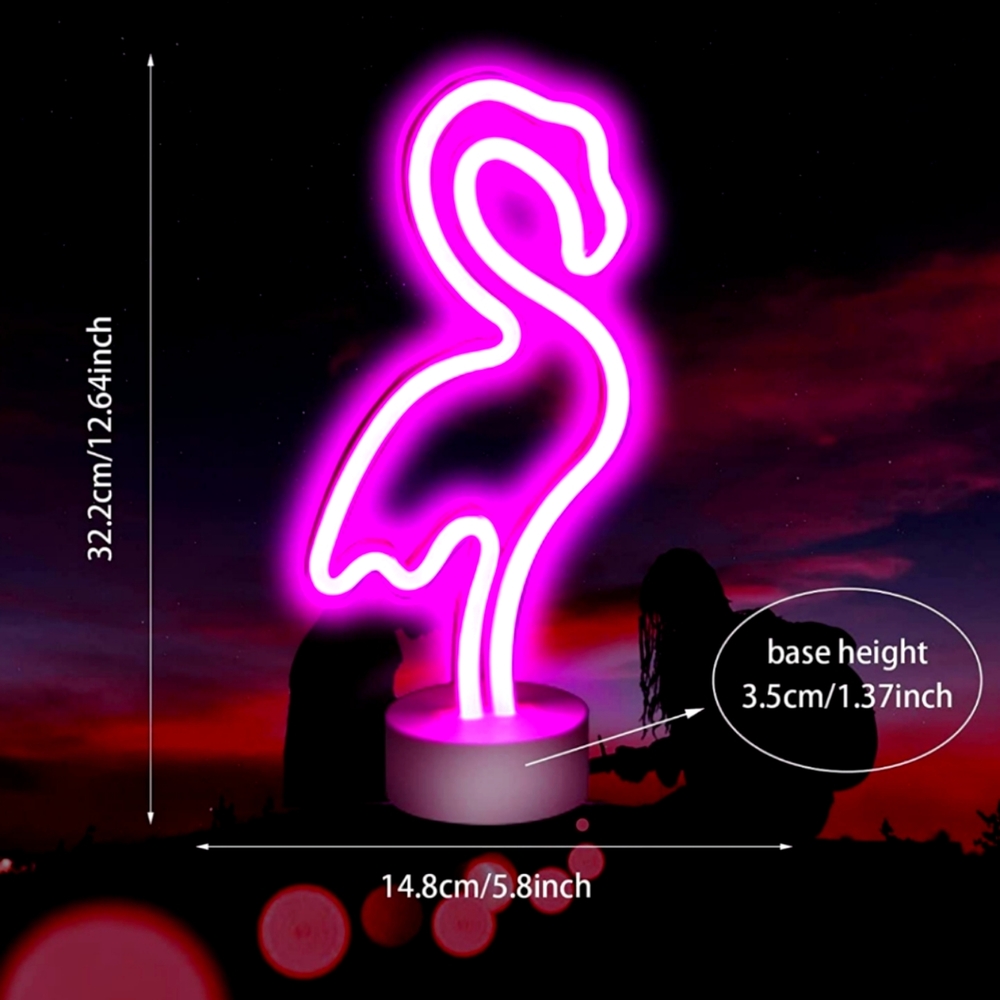 Neon pink flamingo light